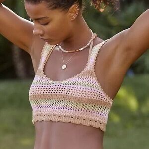 Anthropologie L*Space  Buena Vista Crochet Bralette XL